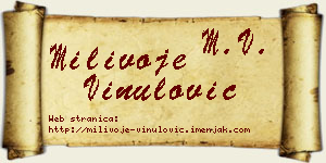 Milivoje Vinulović vizit kartica